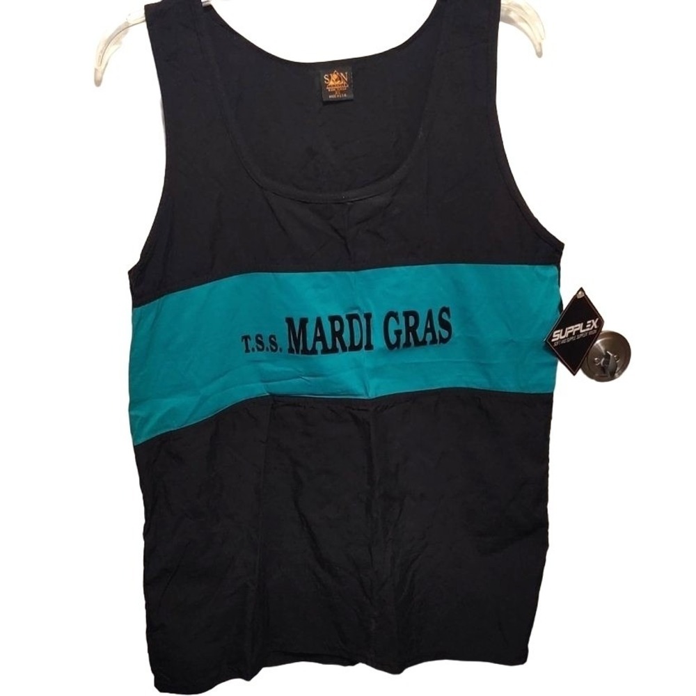 Sun Triangle USA Made Tank Top Men's XL Mardi Gras Miami Festival 80s Sleeveless